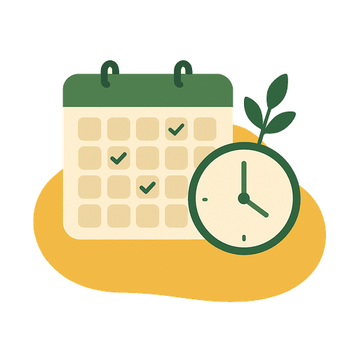 Illustration of a calendar with completed check marks